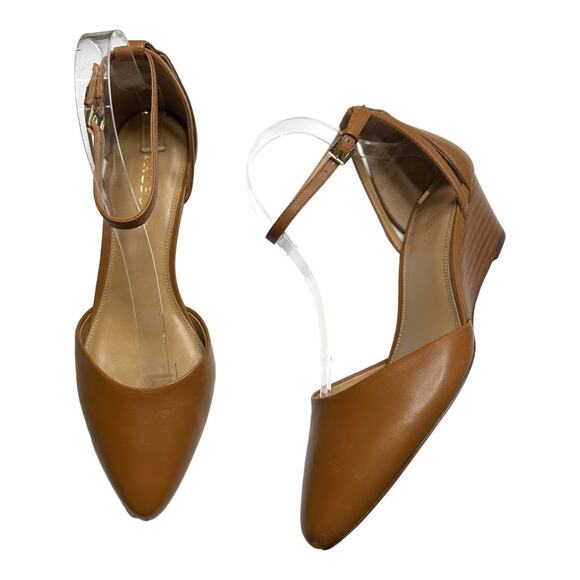 Talbots Laney D'Orsay Nappa Tan Wedges Size 9 - Picture 1 of 9